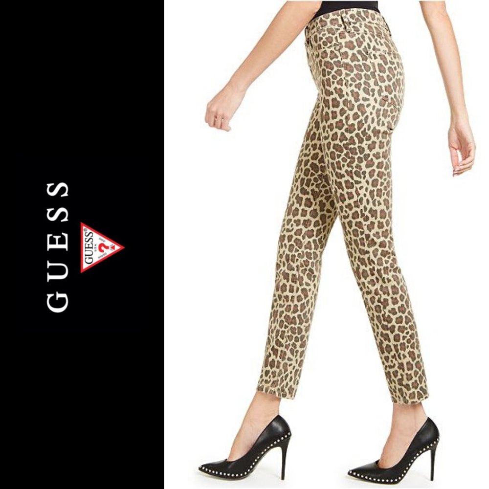 GUESS Leopard-Print Skinny Jeans Size 25
